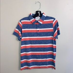 Garb Kids Striped Polo Shirt - Blue and Red